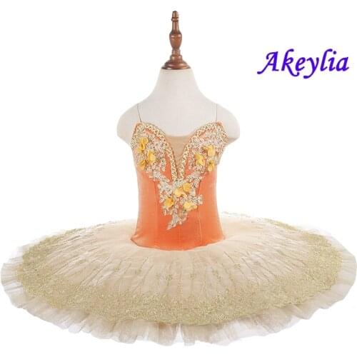 Orange Pancak Tutu Fairy for Girls Practice Sleeping Beauty Performance Female Ballet Costume Blue Per-professional Tutu lilac