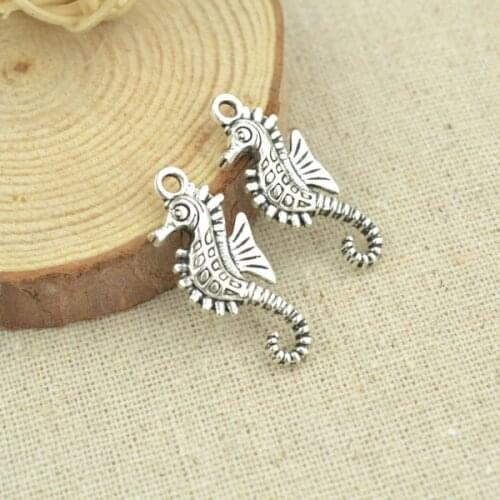 20 pcs 29*12 mm Antique Tibetan Silver Charms Bracelet Necklace Pendant New Fashion Alloy charm The hippocampus D725