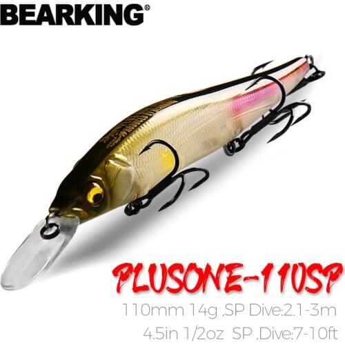 BEARKING NEW fishing lures, assorted colors, minnow crank 11cm 14g,tungsten weight system. hot model crank bait 10 colors