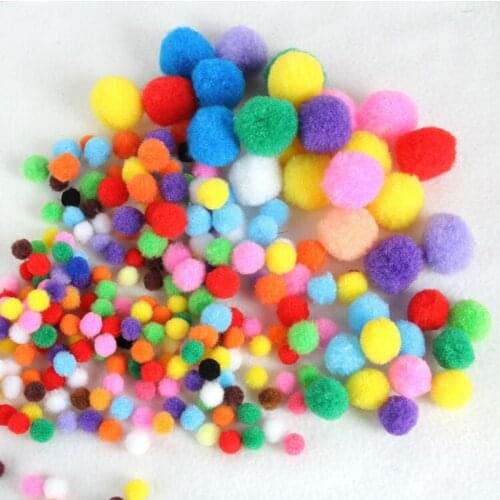 Multi Size Colorful Pompoms DIY Dolls Garment Handmade Material Soft Fluffy Pom Poms Ball For DIY Kids Toys Accessories