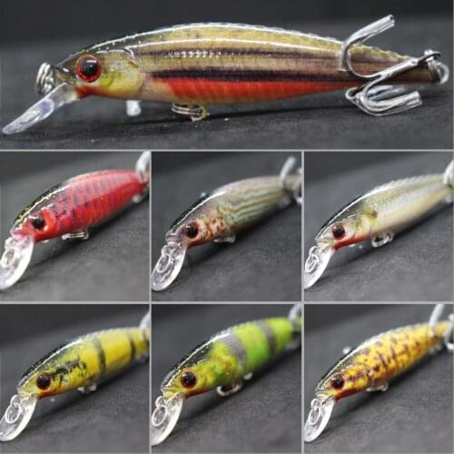 WLure 6g 7.5cm Sinking Minnow RealSkin Painting Quality Cutting Blade Hooks Tight Wobble Long Casting Fishing Lure HM762