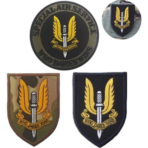 SAS Embroidery Patch Emblem Badge Wing UK Special Air Service Military EDC Accessory For Clothing Tactical Patches