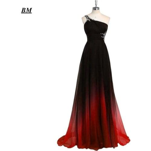 2019 Elegant A-line Ombre Prom Dresses Chiffon Beading Long Gradient Formal Evening Dress Party Gown Vestidos De Gala BM113