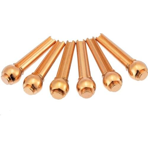 6PCS Copper Metal Brass Acousitic Guitar Bridge Pins String Nail Pin Pegs for Guitar Part DIY Accessories