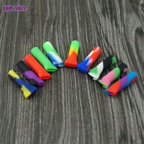 50Pc Smoking Silicone Reusable Filter Tips Flat /Round Mouth Tips Silicone Cigarette Holder Mouth Tips accessories Color Random