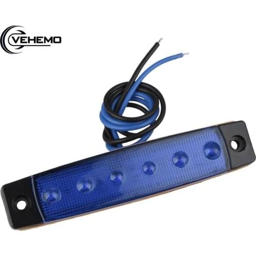 Truck LED 24v Trailer Lights 6led rear tail side marker light taillights Blue lorry truck led light