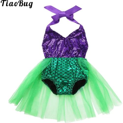 TiaoBug Baby Girls One-Piece Halter Scales Printed Sequined Swimsuit Swimwear Bathing Suit
