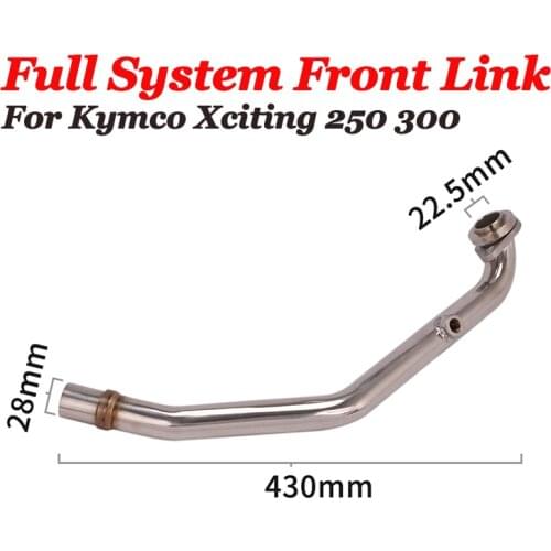 For Kymco Xciting 250 300 Xciting300 Motorcycle Full Exhaust System Muffler Tube Front Link Pipe Middle Link Escape Muffler