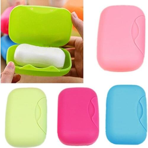 1Pcs small Candy color portable Soap Dish Box Case Bath Bowl Plate Case Home Shower for Travel Hiking Holder Container Soap Box