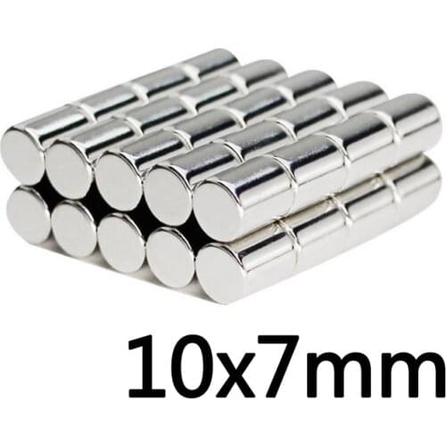 10/20/50PCS 10X7 mm Round Neodymium Magnets 10mmx7mm N35 Small Magnets Disc 10*7 Strong Cylinder Rare Earth Magnetic 10x7mm 10*7