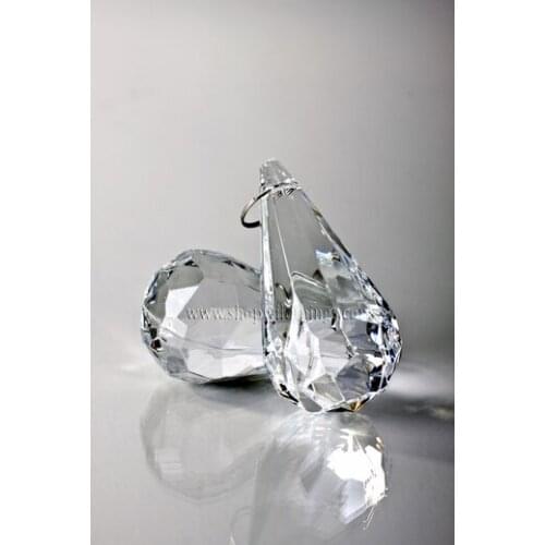 20Pcs/Lot, H47mm * 25mm Acrylic Drop + Free Rings, Chandelier Prism, Wedding Home Party Christmas Decor, Lighting Accessories