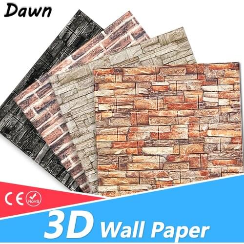 3D Wall Stickers 70*77cm 3D Brick stone pattern Self-Adhesive Wall paper Waterproof DIY 3D Brick Stone Wall Papers for Kids Room
