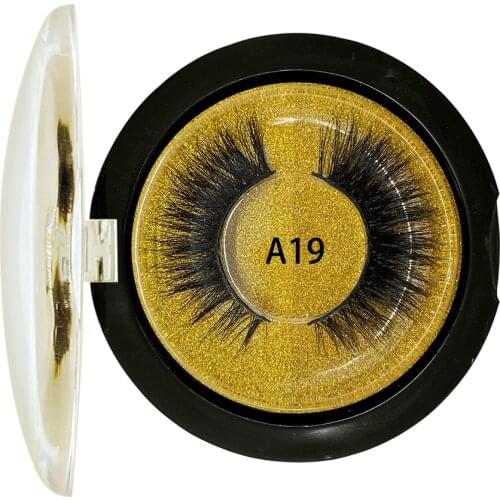 17mm Lashes 3D Mink Eyelashes False Faux Cils Eyelash Brush Black Bottom Round Box Eyeshadow Palette A&D Old Model D808 D22