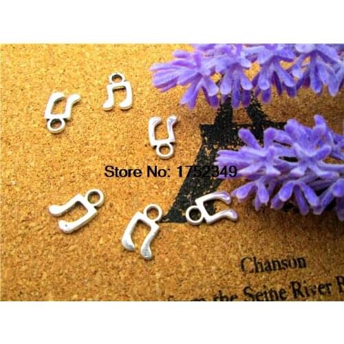 80pcs-- Music note Charms, Antique Tibetan Silver Tone Treble Clef charm pendants, musical 8x11mm