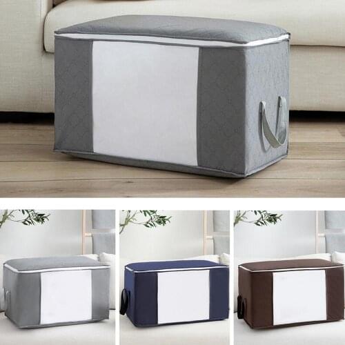 Large Storage Bags Clothes with Zips, 1pcs/ 3pcs Storage Bag Breathable Fabric Storage Bags with Clear Windows, 60 x 35 x 40 cm