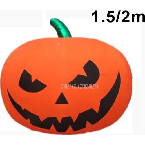 1.5m/2m Big Luminous LED Color Pumpkin Lantern Air Inflatable Balloon Cartoon Night Bar Halloween Ball Birthday Party Decoration