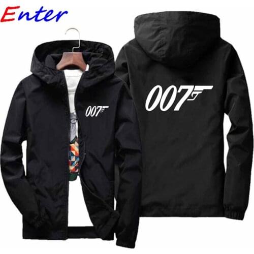 Brand Mens Jacket Hooded Jacket Printed Logo 007 Casual Zipper Sweatshirt Mens Sportswear Fashion Jacket Mens Jacket