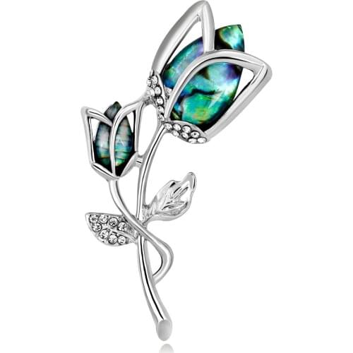 Natural Shell Brooches Flower Shape Rose Brooches Top Grade Shell Rose Brooch Hot Sale Creative Brooch Jewelry 55x31mm