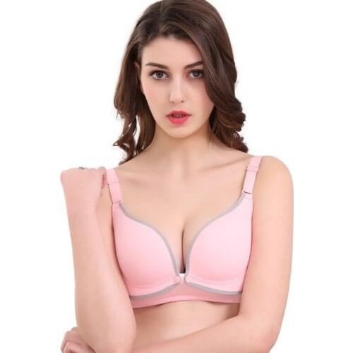 Breastfeeding Maternity Nursing Bras for Pregnant Women Cotton Gather Wireless Front Opening Pregnancy Feeding Underwear Bras