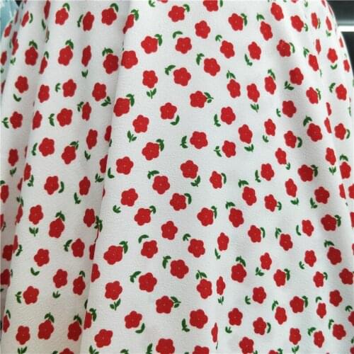Flower Stretchy Chiffon Polyester Chiffon Dress Fabric Crepe Fabric Printed Chiffon 1 Yard