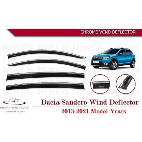 For DACIA SANDERO Chrome Rain Wind Deflector 2013 2014 2015 2016 2017 2018 2019 Sunshade Curtains Car Windshield Auto Accessory