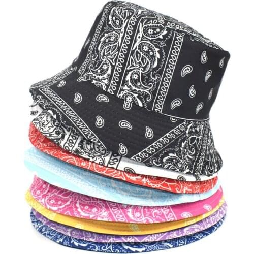 Double-sided Wearable Ladies Fisherman Hat 2021 New European and American Fashion Printing Basin Hats Mens Fashion Sun Cap