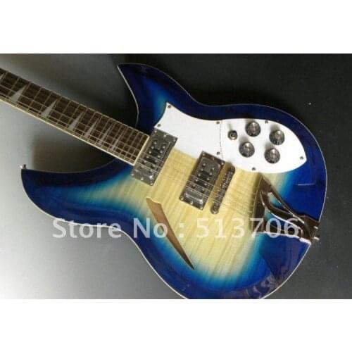 12 Strings Electric Guitar blue flame top guitars High Quality free shipping