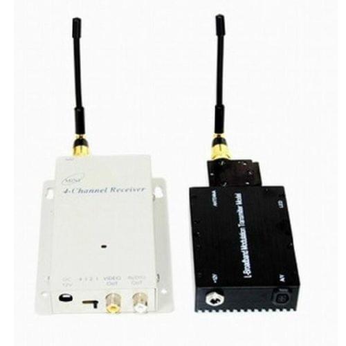 FPV 1.2G 5W 5000MW CCTV Audio Video Camera Image AV Wireless Transmitter Receiver 4CH