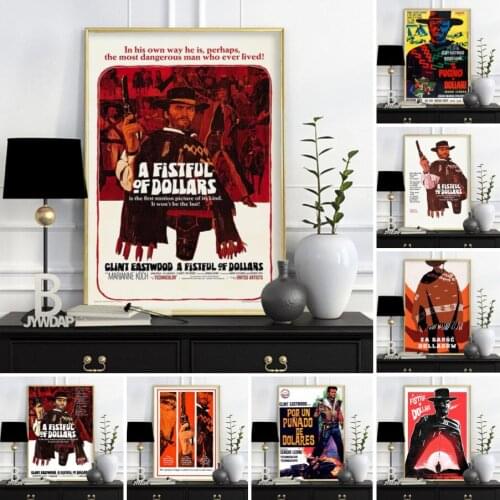 Clint Eastwood A Fistful of Dollars Classic Movie Poster Wall Art Picture Posters and Prints Canvas Painting for Room Home Decor