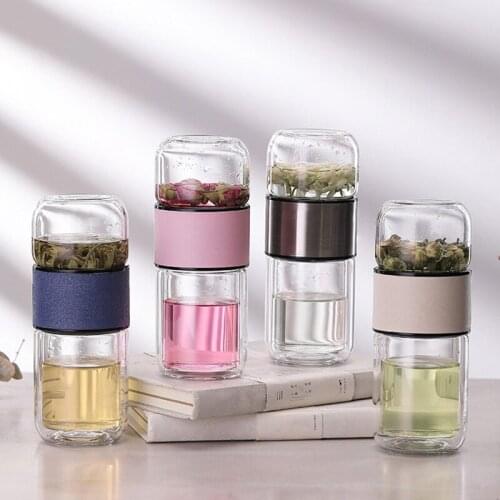 Creative Separation Bottle Filter Glass Cup Leak-proof Double-layer For Flower Tea Water Men Women Portable Home Office 350ml