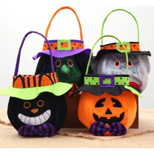 Creative Halloween Decoration Ghost Skull Skeleton Pumpkin Candy Gift Bag Handbag Pouch Trick Or Treat Festival Party Favor
