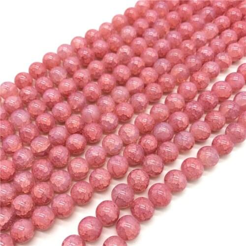 6mm 8mm 10mm Loose Cracked Round Crystal Glass Beads Loose Spacer Round Beads For Jewelry Making DIY Bracelet Charms VA-05