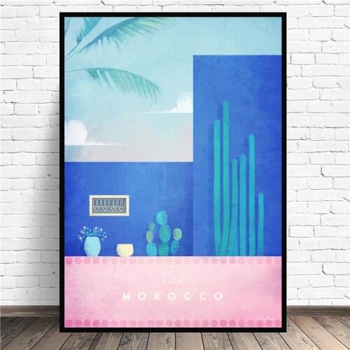 Morocco Minimalist Travel Canvas Art Print Wall Poster painting Wall Art Print Modern Poster Wall Pictures Living Room Decor