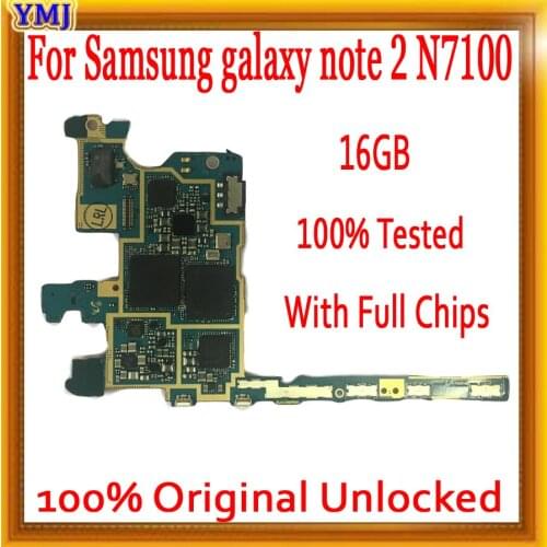 Europe Version Unlocked & 100% Original Main Board For Samsung Galaxy Note 2 N7100 Motherboard with Chips Free Shipping