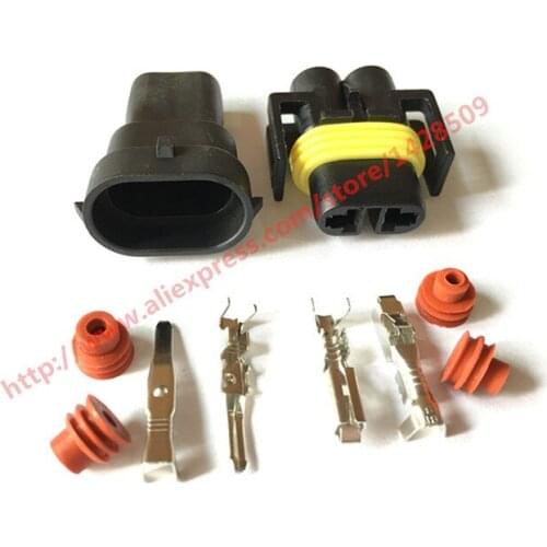 20 Set Delphi 2 Pin Kit Female Male 880 Socket Connector Fog Lamp Light H11 H8 H9 Lamp Socket 12124819