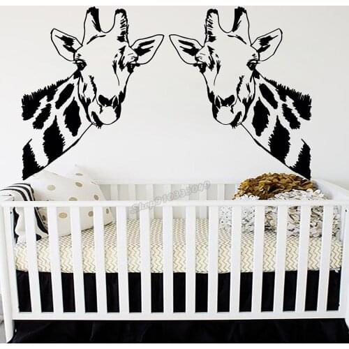 Giraffe Wall Decals Giraffes Safari Jungle Family Wall Stickers Vinyl Art Decals for Kids Room Baby Room Nursery Decor B166