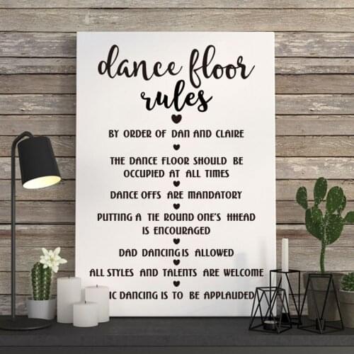 Stickers Dance Floor Rules Vinyl Wall Decal Mural Art Wallpaper Living Room Home Decor Dance Hall House Decoration Poster