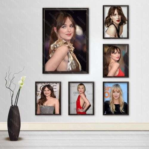New Custom Actor Dakota Johnson Silk Cloth Canvas Poster Home Decoration Wall Art Fabric Poster Print 20x30cm,30x45cm,40x60cm