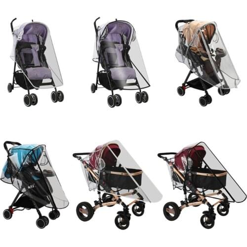 Stroller Transparent Wind Dust Shield Waterproof Rain Cover Zipper Open Pushchairs Raincoat