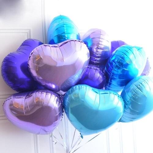 5pcs 18Inch(45cm) Rose Red Foil Heart Balloons Marriage Helium Inflatable Balloon Metallic Wedding Birthday Party Decor Gifts