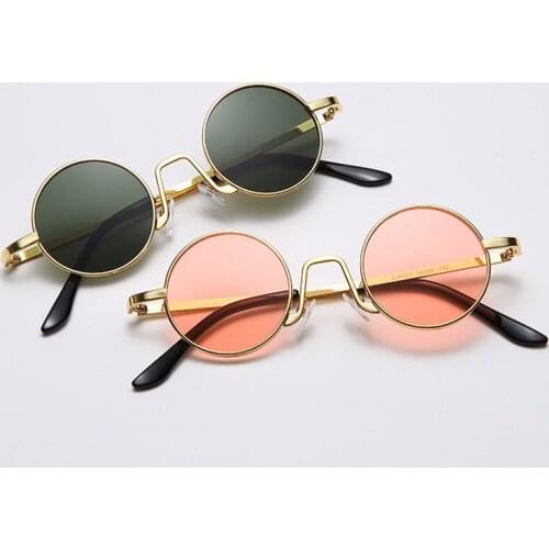 European and American Metal Sunglasses Eye round Frame Personality All-Matching Hip Hop Men & Women Trendy Sunglasses