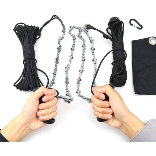 Outdoor Portable Umbrella Rope Hand Zipper Saw 48-inch Hand-handled High Branch Saw Chain Saw Garden EDC Tool