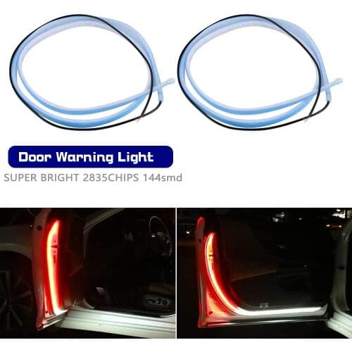 Universal Car Door Opening Warning LED lights Welcome Signal Lamp Decor Strips Anti Rear-end Collision 2835 Chips Accessories