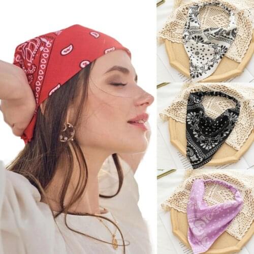 MueRaa Bohemian Style Women Girls Triangle Bandana Elastic Headband Hair Accessories Fashion Ladies Beach Hairband Headwear