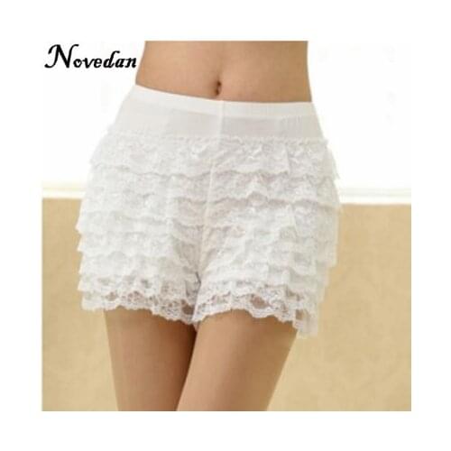 Women Sexy Dance Shorts Female Underwear Plus Size Lace Ruffles Cancan Latin Salsa Dance Sheer Panties Butt Lifter Briefs