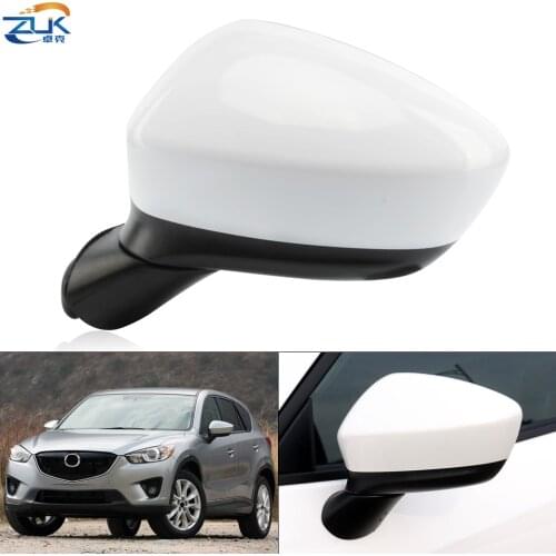 ZUK 8-PINS Exterior Door Rearview Mirror Assy For Mazda CX-5 2013 2014 With LED Turn Signal Heating Electric Folding No Painted