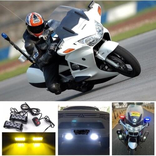 1 Pair Red-Blue flashing Led Motorcycle e-bike electric bicycle warning light Stop brake strobe flasher Rear tail light fog lamp