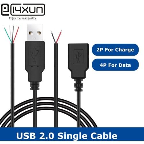 1Pcs 2Pin or 4Pin Single Head USB 2.0 Power Cord Male / Female Connector Charging Data 2464 Cable A usb Socket for led Light
