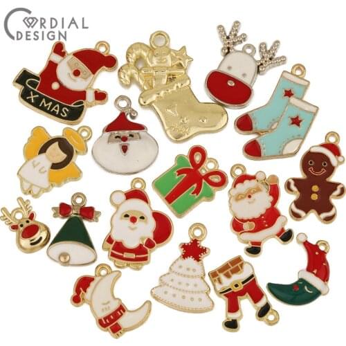 Cordial Design 10Pcs Alloy Charms/Jewelry Accessories/DIY Making/Jewelry Findings & Components/Paint Christmas Pendant/Hand Made