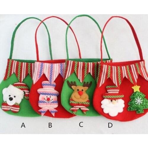 120 pcs Santa Claus Kids candy gift bags Handbag Pouch Wedding Sack Present Bag Christmas Decoration Cute Santa
